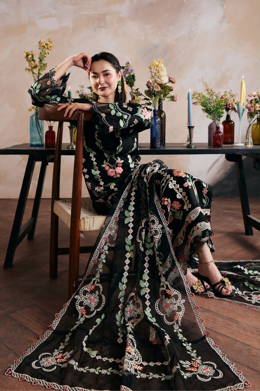 Dhanak embroidered luxury unstitched 3pc suit